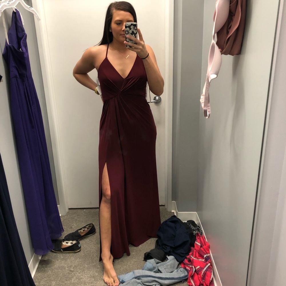 David's Bridal Burgundy Wedding Dress